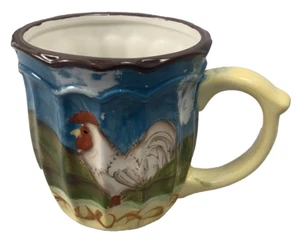Rustikaler Hahn von Jay Kaffee Tee Becher Tasse, Country Szene mit Hahn/Huhn - Bild 1 von 6