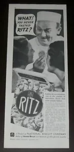 1936 COSA! Pubblicità stampa fotografica vintage You Never Tasted RITZ Crackers anni '30 - Foto 1 di 1