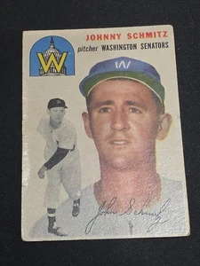 1954 Topps Johnny Schmitz #33 Washington Senators - Imagen 1 de 3