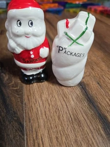Weihnachtsmann & Päckchensack Vintage Weihnachten Salz Pfefferstreuer - Bild 1 von 5