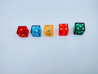 Double Dice - A 6 Sided Mini White Die Inside a 6 Sided Translucent Color Die - Image 1 of 4