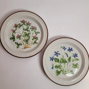 1 Vintage Veilchen 1 Süßklee 8" Japan Steinzeug Salat Dessert Muffin Teller - Bild 1 von 5