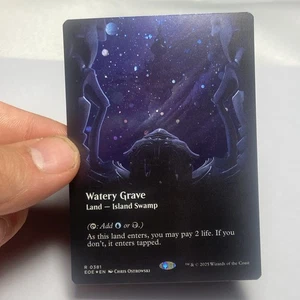 R 0381 Watery Grave GALAXY FOIL BORDERLESS VIEWPORT Edge of Eternities MTG Card - Picture 1 of 5