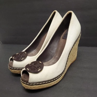 Эспадрииль на танкетке женские Tory Burch Cerise с открытым носком размер 8,5 опрятные курортные - Изображение 1 из 4