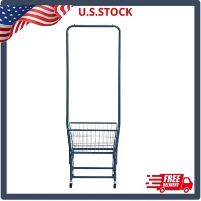 Laundry Cart with Clothes Rack, Rolling Laundry Butler with Wire Storage Rack - Image 1 of 4