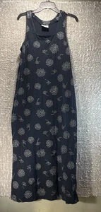 Fresh Produce Maxikleid Damen M schwarz Baumwolle Blumen ärmellos Boho Strand USA - Bild 1 von 10