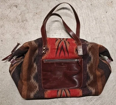 Vintage Pendleton Southwestern Blanket Wool Duffle Weekender Bag Free Shipping  - Image 1 of 4