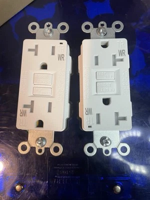 Two Pack 20Amp GFCI Outlets White 125V Weather Tamper Resistant Receptacle w/LED - Image 1 of 4