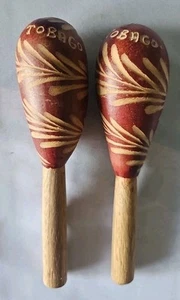 Vintage Trinidad Tobago. Maracas set of 2 (handmade) 7.5" - Picture 1 of 4