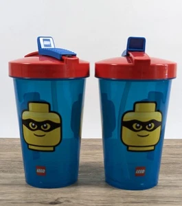 2keine offizielle Lego Becher mit Strohhalm Trinkflasche 2018 - Bild 1 von 9