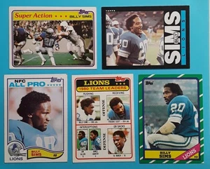 Billy Sims Vintage Football Karten Lot (5 ct) Detroit Lions mit Rookie Super Action - Bild 1 von 2