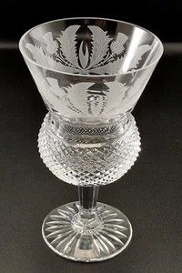 Scotland Edinburgh Crystal Thistle Wine Goblet Sherry Glass Signed 5 "-13cm High - Picture 1 of 8