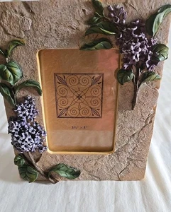 Bilderrahmen 3,5x5 sieht aus wie Felsen mit Blumen, die darauf wachsen. Sehr Unikat - Bild 1 von 11