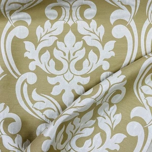 Cream DAMASK Curtain Fabric Upholstery Cushions Dress Craft Sofa Throw 54" BEIGE - Picture 1 of 11