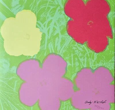 ANDY WARHOL POPPY FLOWERS 1986 HAND NUMBERED 352/2400 LITHOGRAPH POP ART PRINT - Image 1 of 4