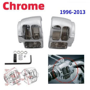Chrome Handlebar Hand Control Switch Housing Cover kit For Harley Touring 96-13 - Picture 1 of 12
