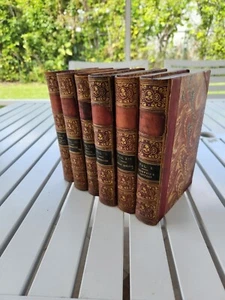 DIE GESAMMELTEN WERKE VON THOMAS CARLYLE 6 VOL SET 1864 LEDER - Bild 1 von 1