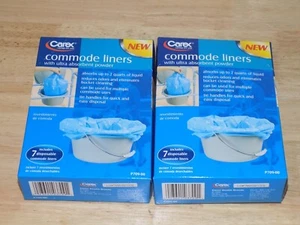 Carex Commode Liners, 14 Liners - Fits Most Commodes with Ultra Absorbent Powder - Picture 1 of 3