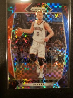 2017-18 Panini Prizm Basketball Domantas Sabonis Red White & Blue Prizms #228 - Image 1 of 2