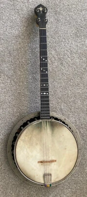 1920's  vintage Washburn tenor banjo  Dasant 19 fret  resonator donut tone ring - Image 1 of 4