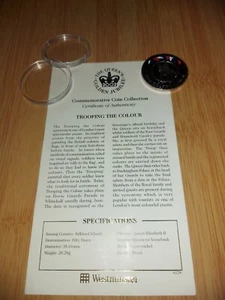 Proof Coin Trooping the Colour Queen ELIZABETH II Goldon Jubilee PROOF COIN 2000 - Picture 1 of 5
