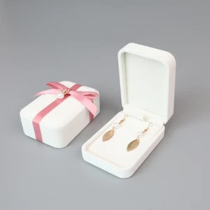 100x Women Jewel Case Velvet Velour Big Rhinestone Pendant Drop Earring Set Box - Foto 1 di 8
