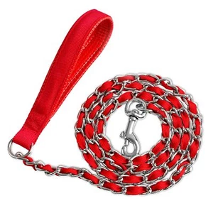 Chain Dog Leash Chew Proof, Metal Chain and Nylon Rope Pet Dog Leash with Pad... - Picture 1 of 7