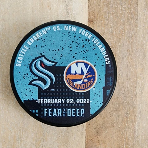 SEATTLE KRAKEN vs New York Islanders Match Puck 2/22/22 Cover