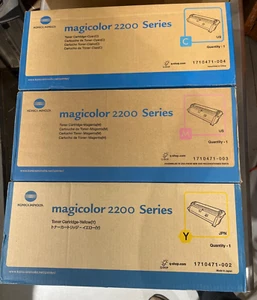 Konica Minolta Magicolor 2200 Series Cyan, Magenta, Gelb 3 Boxen Original Neu in OVP - Bild 1 von 3