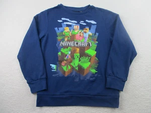 Minecraft Sweater Boys Size Large Navy Blue Sweatshirt Mad Engine - Picture 1 of 8