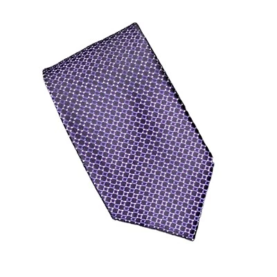 Corbata geométrica de diseñador 100 % seda púrpura PURA SETA para hombre hecha en Italia Foto 1 de 4