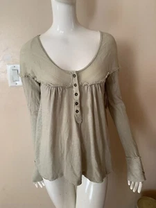  We The Free - Free People Women's Blouse Washed Army Size S NWT - Picture 1 of 5