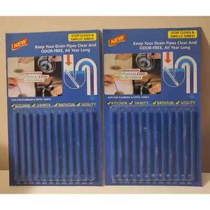 Drain Cleaner & Deodorizer Sticks- 2 Packs of 12 - Picture 1 of 2