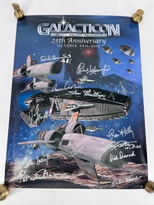 Cast Signed Battlestar Galactica Galacticon 2003 Convention Poster Dirk Benedict - Picture 1 of 11