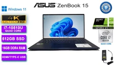 ASUS UX534 ZenBook 15 Laptop 15,6" UHD 4K Intel Core i7-10th 16GB RAM 512GB SSD