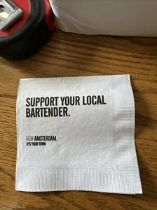 Package Of 200 New Amsterdam Logo Bar Barware Napkins ~ NEW - Picture 1 of 4