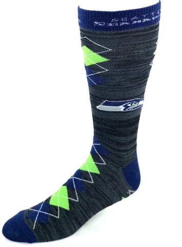 Seattle Seahawks Football Charcoal RMC Fan Nation Deuce Crew Socks Cover