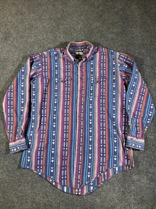 Plainsman Western Shirt Mens Size 2XL Tall Aztec Colorful Cotton Cowboy 1990s - Picture 1 of 11