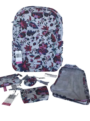 Juego de 5 piezas de equipaje de viaje Vera Bradley Vineyard mochila grande floral Foto 1 de 4