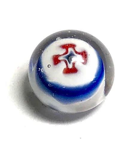 Red, White & Blue Peter Ben Paperweight Button ~ Cross Design Cover