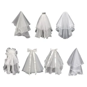 Lace Layered Veil Bride Long Veil Multiple Type Can Choose Halloween Bride Tulle - Picture 1 of 13