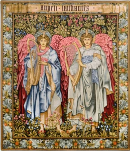 Angels Laudantes Medieval Tapestry Wall Hanging - William Morris Design, 64"x58" - Picture 1 of 5