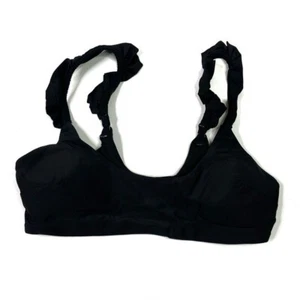 Aerie Black Ruffle Strap Bikini Top NWT Women's Small - Picture 1 of 5