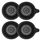 Hair Drain Catcher, 5.51Inch Round Tub Drain Covers With Handle, Black 4Pcs