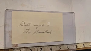 LOU BROUILLARD HAND SIGNED AUTHENTIC CARD COA - Picture 1 of 1