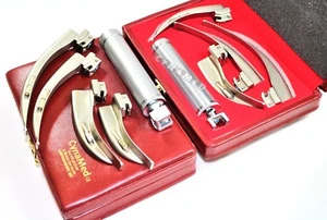 4 BLADES AND ONE HANDLE LARYNGOSCOPE MACINTOSH INTUBATION  EMT ANESTHESIA SET - Picture 1 of 12