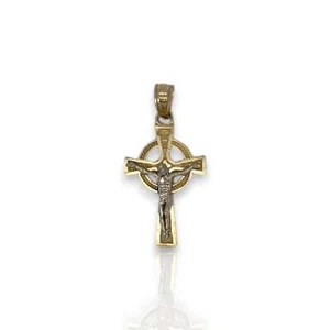 Jesus Cross Pendant - 10k Yellow Gold - Picture 1 of 2
