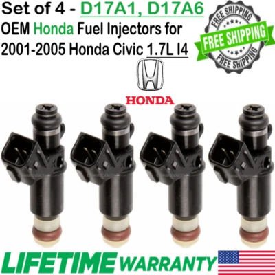 OEM 4PCS Keihin Fuel Injectors for Honda Civic 2001 2002 2003 2004 2005 1.7L I4 Foto 1 de 4