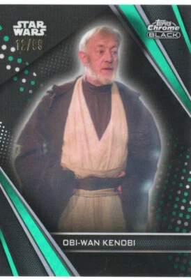 Star Wars Chrome Black 2023 Topps GREEN REFRACTOR #1 Obi-Wan Kenobi #12/99 - Image 1 of 2