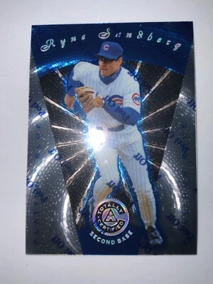 Pinnacle 1997 totalmente certificado Ryne Sandberg azul platino #1019/1999 Cubs Foto 1 de 2